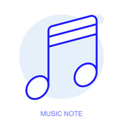 Education web icon in line style for web and mobile app. Symbol of a music note. Vector illustration
