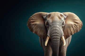 Fototapeta premium An imposing elephant stands in the shadows, showcasing strength and majesty at night. Generative AI