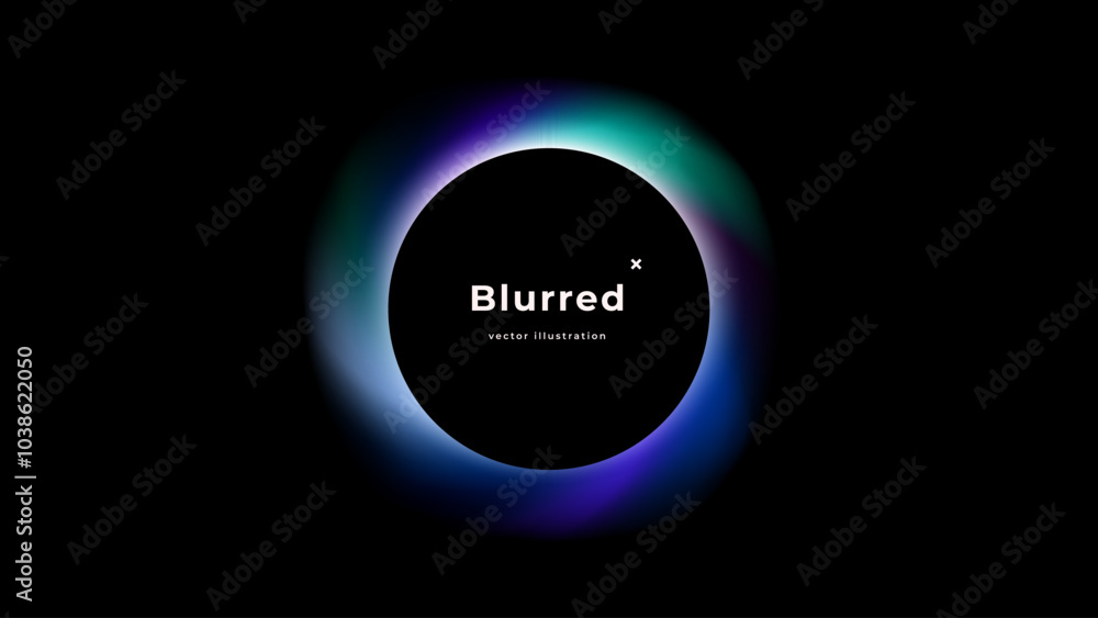 Poster abstract circle shapes with gradient isolated on black background. vector set. fluid vivid gradients