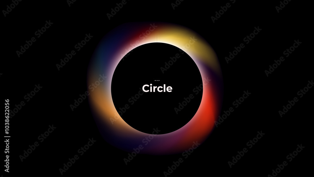 Poster abstract circle shapes with gradient isolated on black background. vector set. fluid vivid gradients