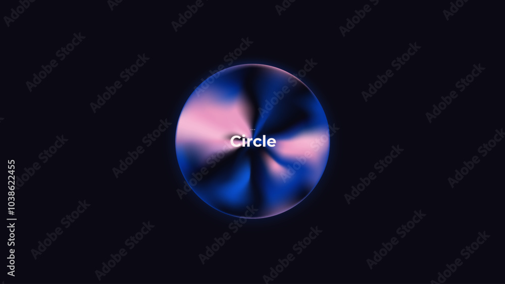 Poster abstract circle shapes with gradient isolated on black background. vector set. fluid vivid gradients