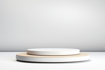 round white podium on white background. pedestal for product showcase
