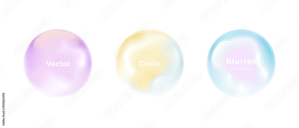 Poster abstract circle shapes with gradient isolated on white background. vector set. fluid vivid gradients