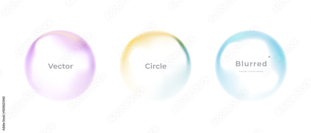 Poster abstract circle shapes with gradient isolated on white background. vector set. fluid vivid gradients