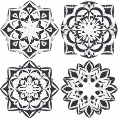 Intricate Mandala Pattern Design Symmetrical Line Art for Decoration Coloring