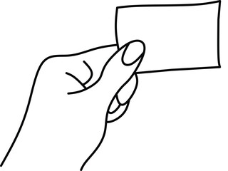 hand holding a blank card