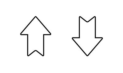 Up and down arrow line icon in simple style