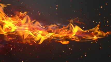 Abstract Fire Flames With Sparkles