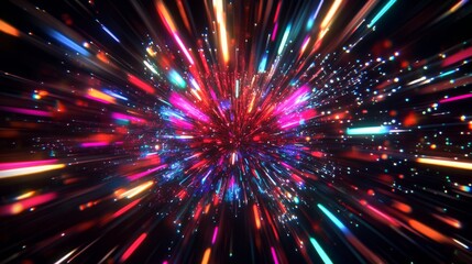 Fototapeta premium A colorful burst of fireworks, perfect for adding excitement to holiday designs, celebrations, or special events.