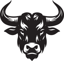 Head of bull silhouette vector design