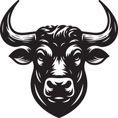 Head of bull silhouette vector design