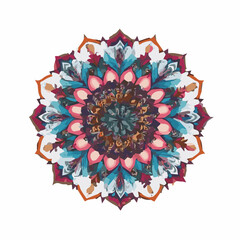 Intricate Mandala Pattern Design Symmetrical Line Art for Decoration Coloring