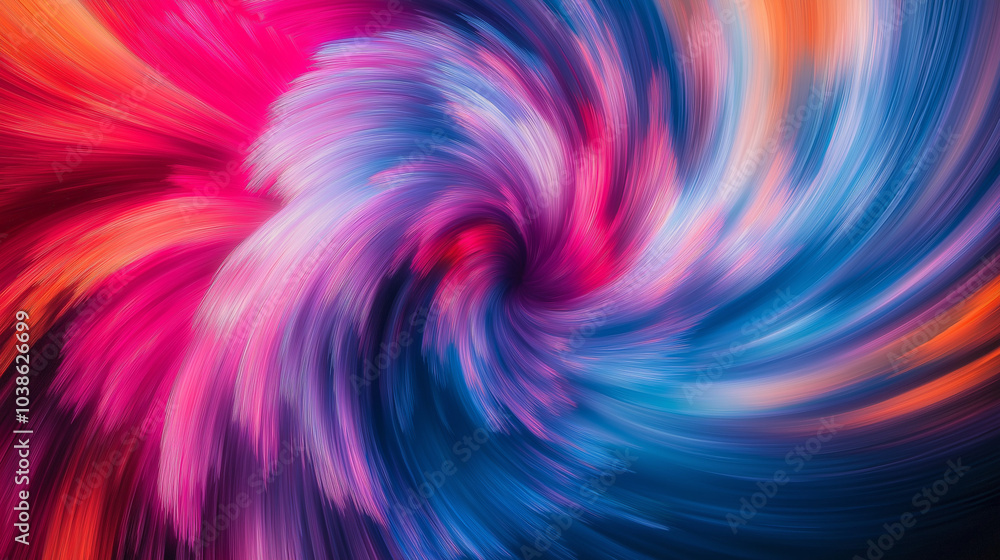 Poster a vibrant abstract swirl of colors, primarily featuring shades of pink and blue. the flowing, lumino