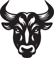 Head of bull silhouette vector design