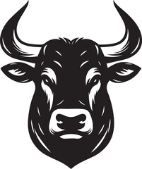 Head of bull silhouette vector design