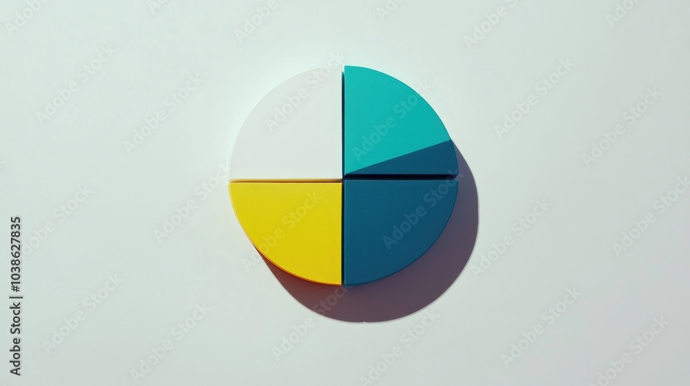 Poster colorful segmented circle on minimal background