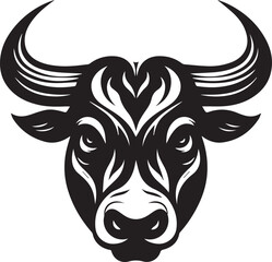 Head of bull silhouette vector design