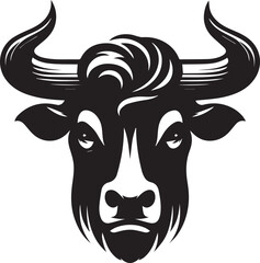 Head of bull silhouette vector design