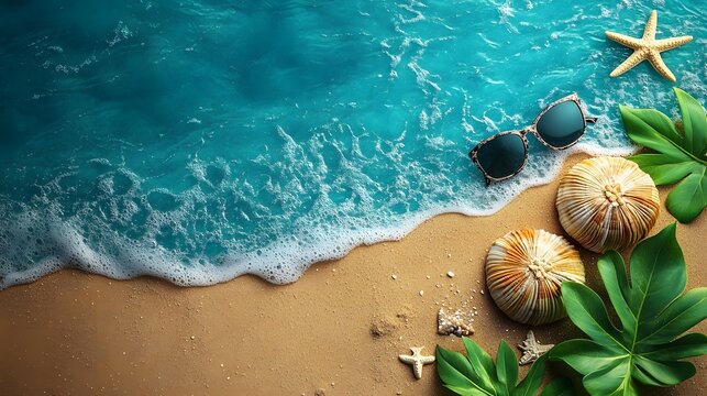 Summer fun theme featuring vibrant tropical colors and bold beach graphics