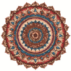 Intricate Mandala Pattern Design Symmetrical Line Art for Decoration Coloring