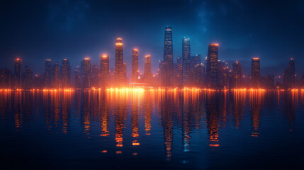 Fototapeta premium Modern Luxury Architecture of Buildings - 3D Render Image