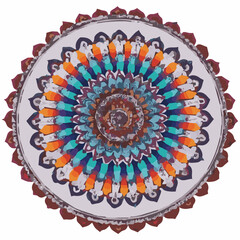 Intricate Mandala Pattern Design Symmetrical Line Art for Decoration Coloring