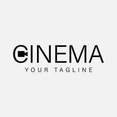 Vector Logo Design, logotype for Cinema with simple modern strong and bold recording camera symbol