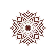 Intricate Mandala Pattern Design Symmetrical Line Art for Decoration Coloring