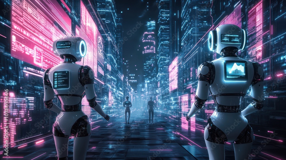Poster futuristic workflow automation concept with ai in digital document management, highlighting streamli