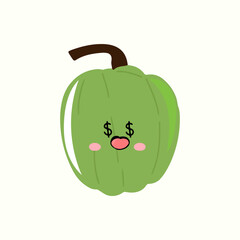 popular kawaii emoticon pumpkin design cartoon. Funny cute pumpkin seasonal vegetable cartoon character with different emotion and expression