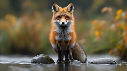 Fototapeta premium Red Fox by the River