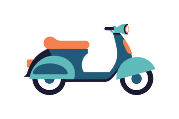 Obraz premium flat style vintage scooter