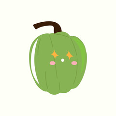 popular kawaii emoticon pumpkin design cartoon. Funny cute pumpkin seasonal vegetable cartoon character with different emotion and expression