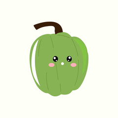 popular kawaii emoticon pumpkin design cartoon. Funny cute pumpkin seasonal vegetable cartoon character with different emotion and expression