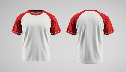 Front and Back View Dual Mockup of a Baseball T-Shirt Featuring a Blank Clothes Mockup Template for Design Projects