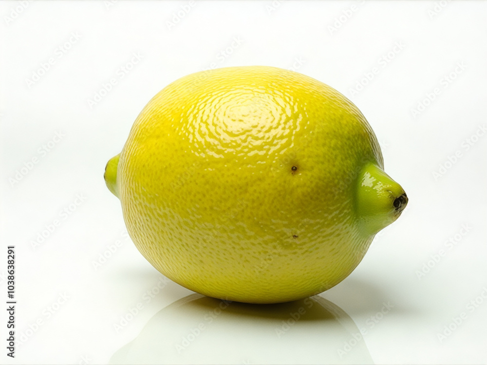 Wall mural lemon is sitting on a white background