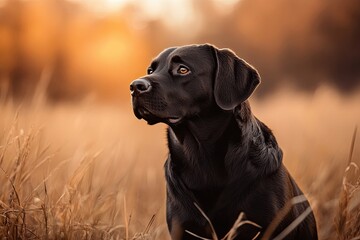 black labrador retriever in the field