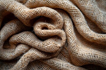 Fototapeta premium Rustic Texture of Burlap Fabric Close-Up for Design Inspiration
