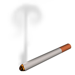 cigarette, isolated, smoking, tobacco, smoke, addiction, white, cancer, health, nicotine, object, unhealthy, habit, filter, narcotic, bad, stop, quit, danger, product, cigarettes, toxic, closeup, 