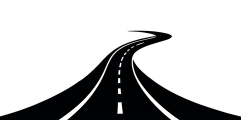 winding road illustration with the dashed center line © Rahmat Chowdhury