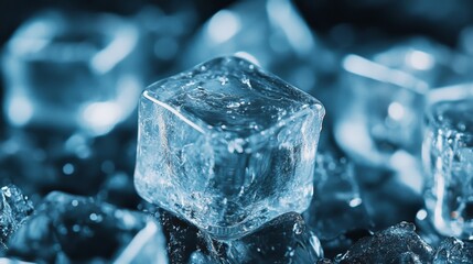Obraz premium Clear ice cubes
