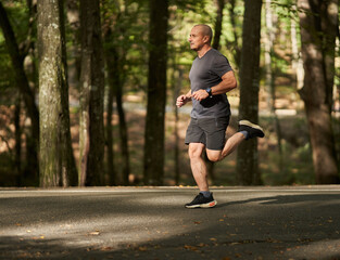 Man jogging in park