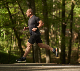 Man jogging in park