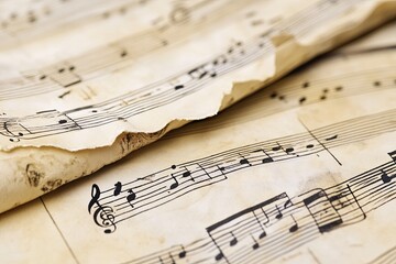 old music sheet with notes