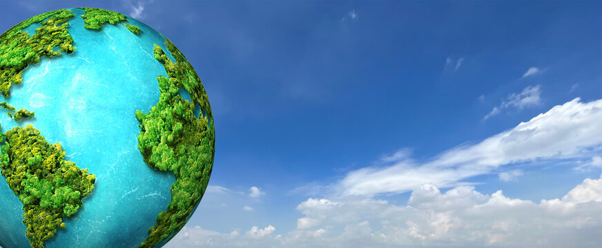 In Solidarity for a Green World. Climate change conference slogan concept background.