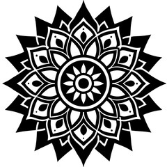 Traditional Mandala Art Design Line Art Illustration