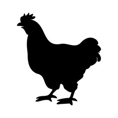 Chicken silhouette on transparent background