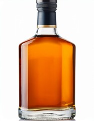 Una botella de whisky con fondo blanco