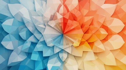 Geometric Harmony, an abstract illustration showcasing vibrant colors and intricate patterns that celebrate the beauty of mathematical symmetry