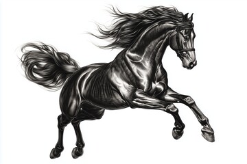 Gallant Horse Rearing in Freedom